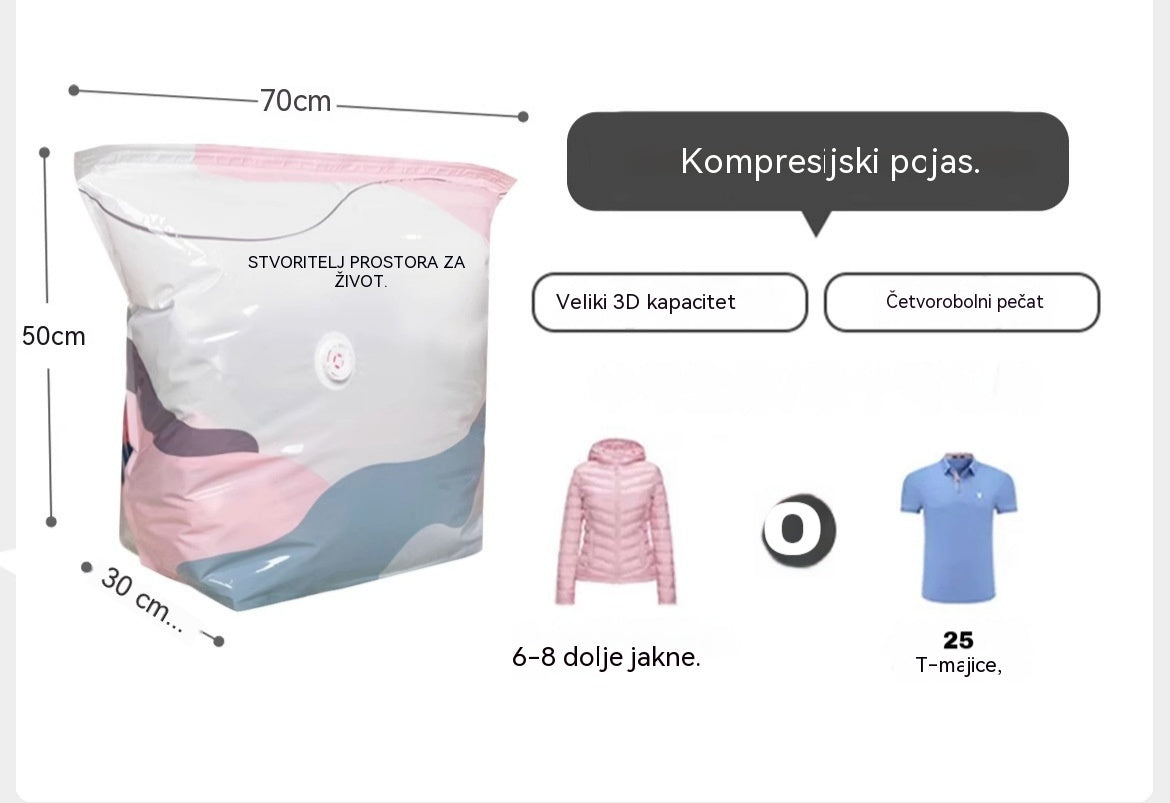 👕📦【5 komada 27€】Kompresijske vrećice za pohranu odjeće, nije potrebno vakuumiranje, ojačani dizajn.