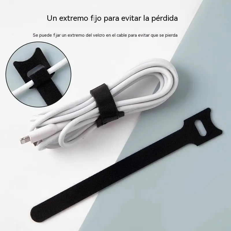 🔥【Paquete de 50】Bridas de velcro multiusos para cables, que se pueden usar para asegurar cables de datos y cables de carga, y son reutilizables.