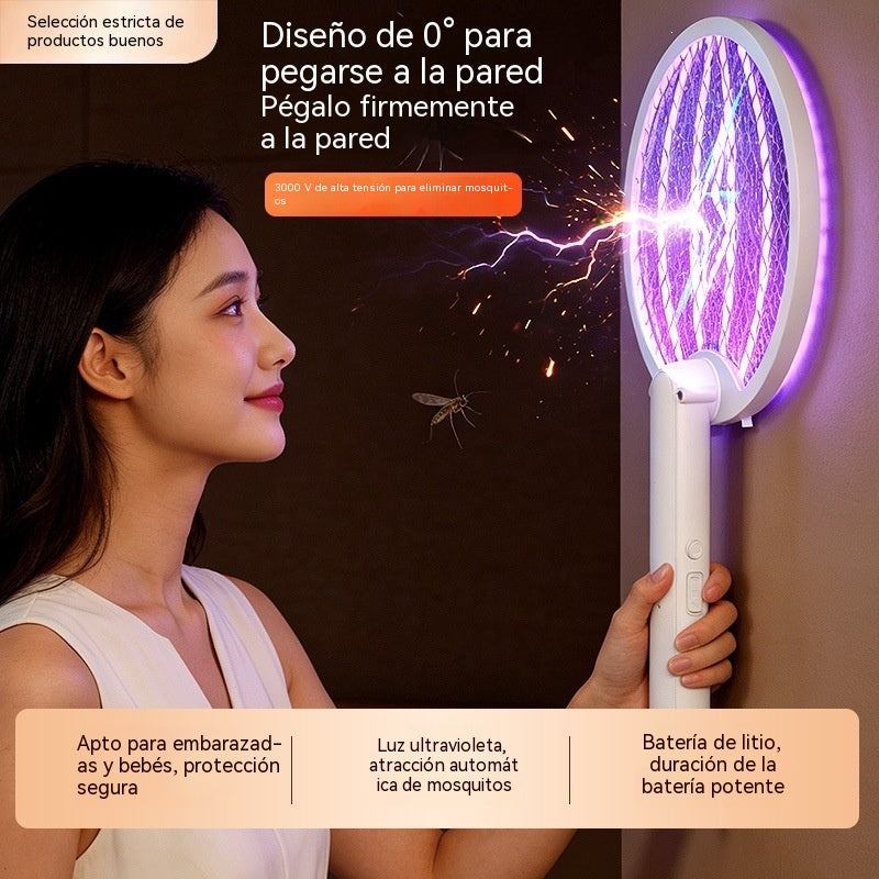 🦟Raqueta Eléctrica Mata Mosquitos Recargable 2 en 1