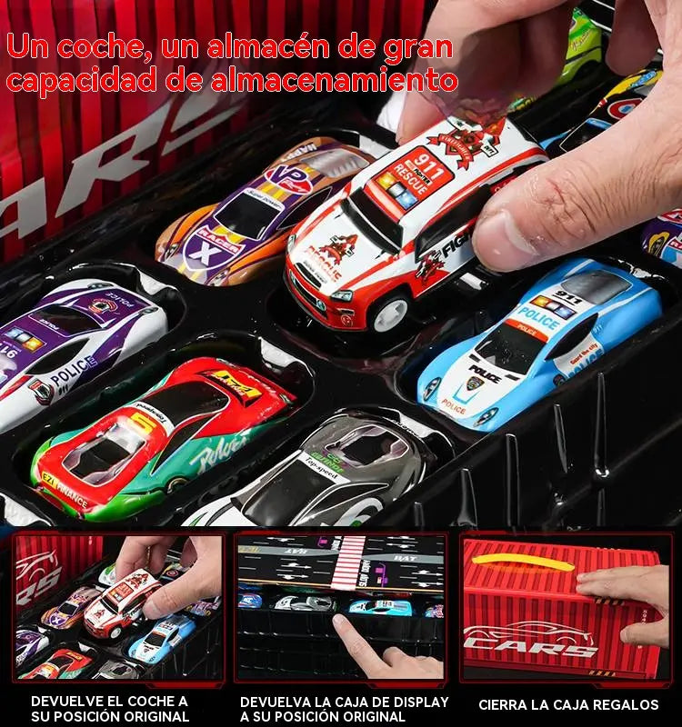 【50%OFF】🎁48 minicoches extraíbles con garaje incorporado