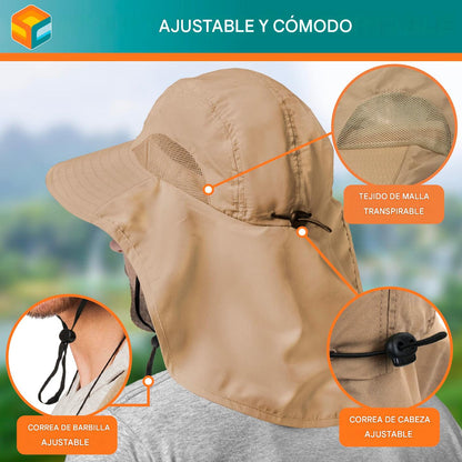 🔥【Compra 1 y llévate 1 gratis】 🔥Sombrero solar universal con protección UV para exteriores