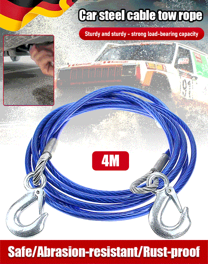 ⛓️🚗 Cuerda de remolque para automóvil, cuerda de tracción, cuerda de rescate – 4 m 3 toneladas