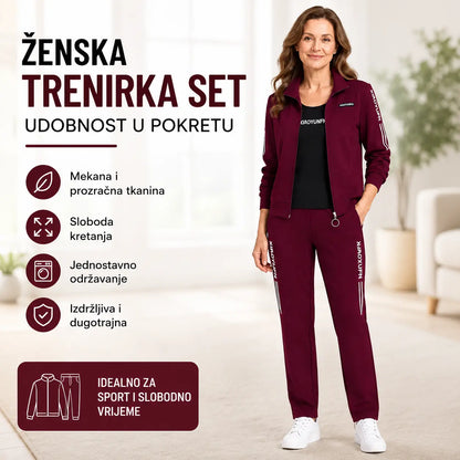 🌸 Elegancija i apsolutna udobnost! Elegantna trenirka od 3 dijela za žene (jakna s patentnim zatvaračem + majica + hlače / Veličine: M-6XL)! ✨