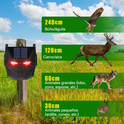 🔥Precio más bajo por tiempo limitado👍Luz de advertencia intermitente alimentada por energía solar para ahuyentar animales.
