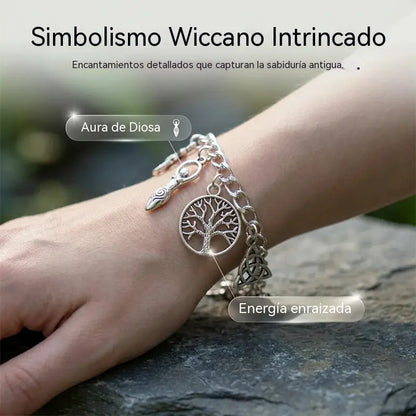 Pulsera de dijes vintage con aire místico para mujer – Joyería celestial, gótica y boho 🔮✨