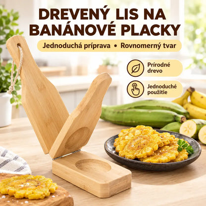 🍌 Dřevěný lis 2 v 1 na tostones a plantainy