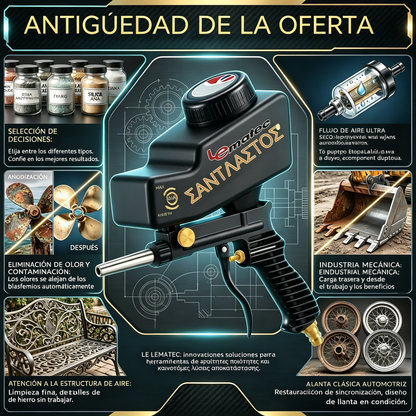 🔫✨ Pistola de chorro de arena portátil alimentada por gravedad: para eliminar óxido, grabar y desbarbar.