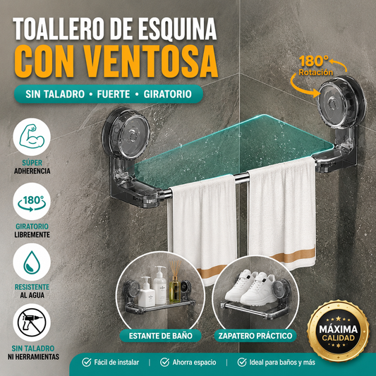 🧼 🔧 ¡50% DE DESCUENTO! Toallero retráctil sin taladros: instalación rápida, espacio ajustable y agarre en superficies lisas 🚿