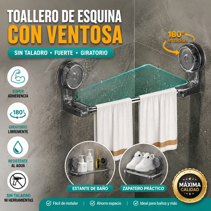 🧼 🔧 ¡50% DE DESCUENTO! Toallero retráctil sin taladros: instalación rápida, espacio ajustable y agarre en superficies lisas 🚿