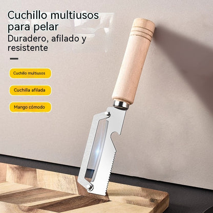 ✅Compra 1 y llévate 1 gratis (2 artículos) 🧅🔪 Pelador de cocina multifuncional: ¡Pela, corta verduras, abre botellas! 🔥