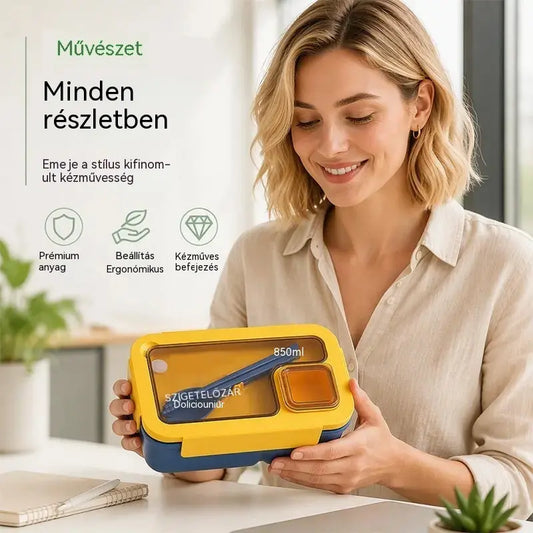 📢50% KEDVEZMÉNY📢🍱 Kiemelt termék | Mikrohullámú sütőben használható uzsonnásdoboz rekeszekkel