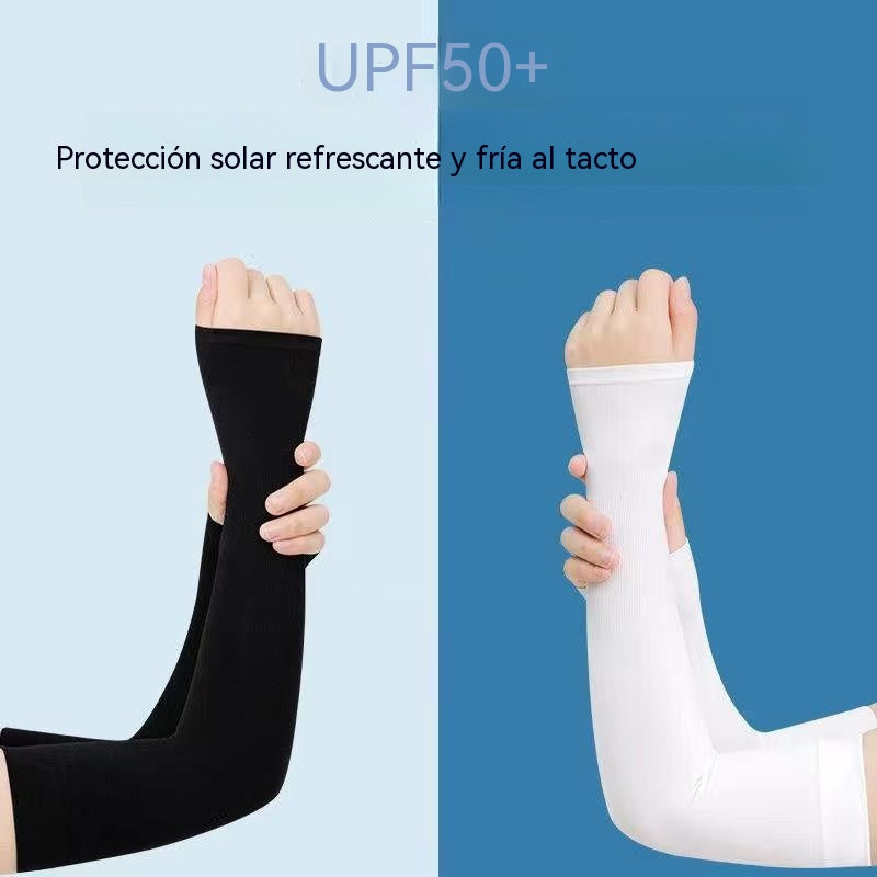 [Compra 1, llévate 3 gratis]【4 pares 24 €】 Calentadores de brazos unisex de seda helada con protección UV UPF50+