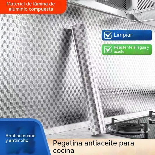 【30cm*10m】🛡️ Lámina Adhesiva de Aluminio Removible – Antigrasa, Resistente al Calor y Fácil de Limpiar