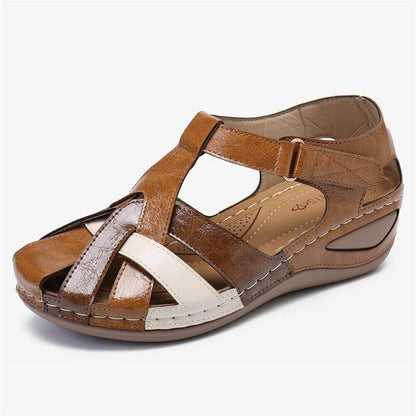 💞【35-43】Sandalias de suela gruesa de piel suave hueca para mujer
