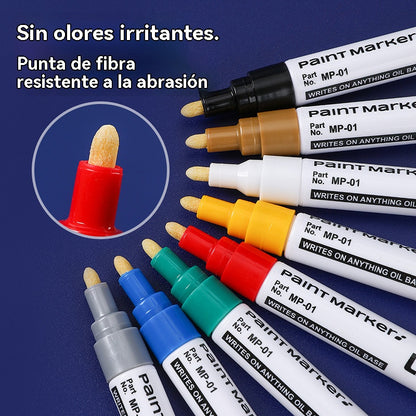 🔥【12 piezas 25 euros】Rotulador de pintura para neumáticos de coche resistente al agua/rotulador de pintura metalizada
