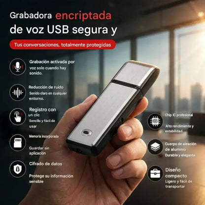 Grabadora de voz USB portátil de alta resolución con reducción de ruido