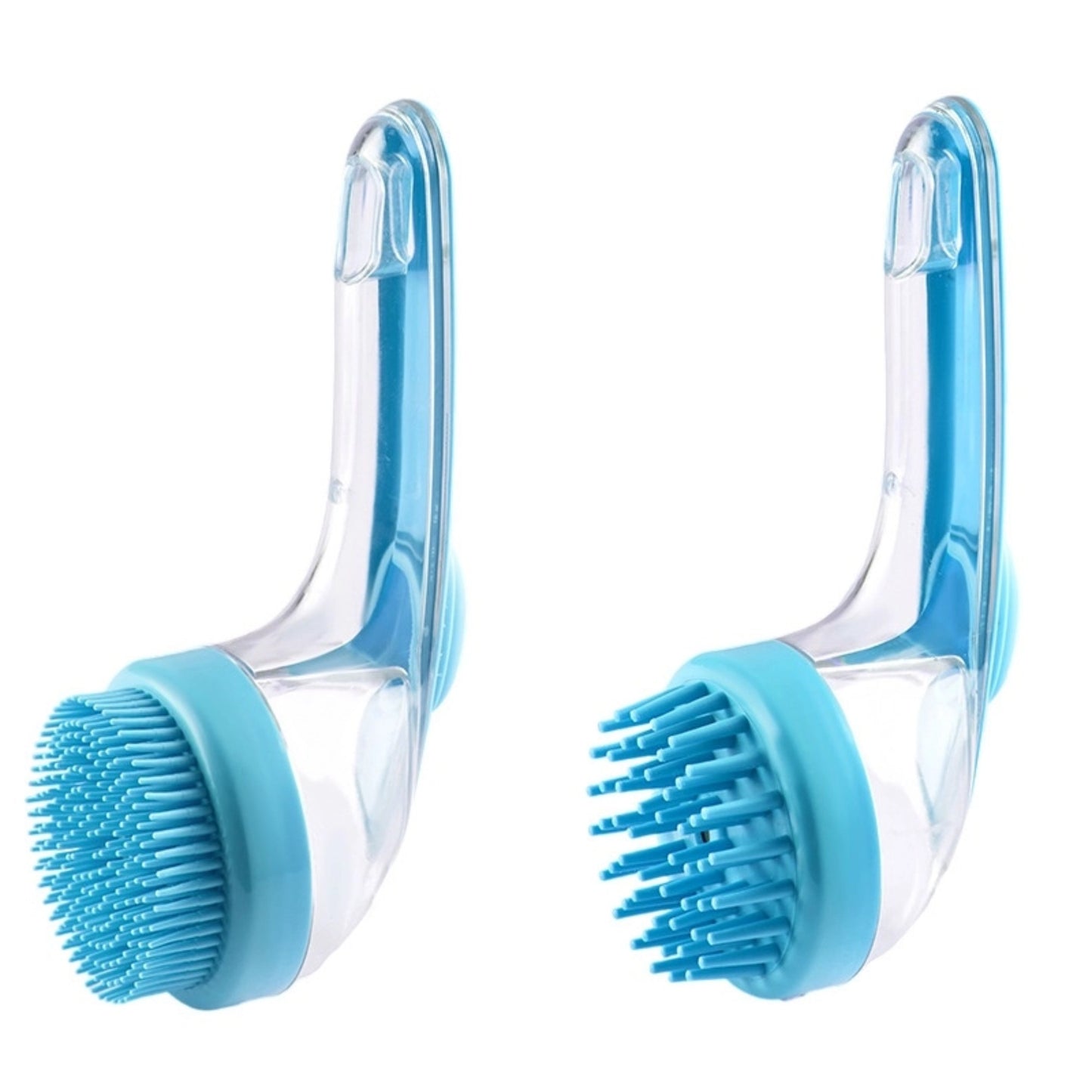 【4 piezas】📢📢¡50% de descuento! ⏰Cepillo de baño para mascotas con mango largo y dispensador de champú