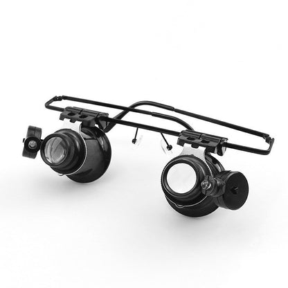 💡👓Gafas de reparación montadas en la cabeza con luces LED, que ofrecen un aumento de alta definición de 20x.