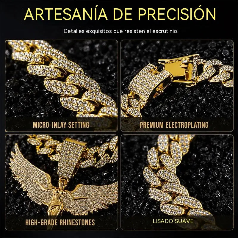 📢📢¡50% de descuento! ⏰ Collar con colgante de ángel de diamantes de imitación brillantes para hombre