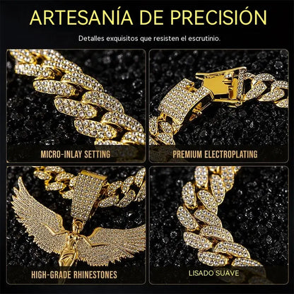 📢📢¡50% de descuento! ⏰ Collar con colgante de ángel de diamantes de imitación brillantes para hombre