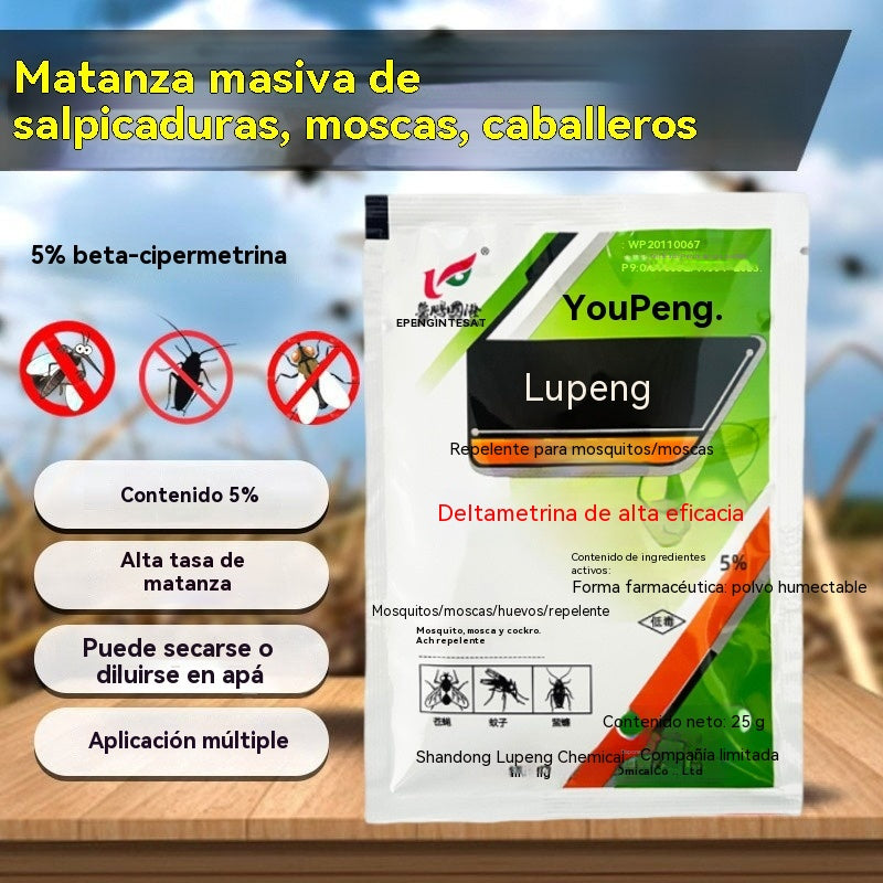 🦟🪰【5 bolsas】El insecticida en polvo de cipermetrina de alta eficiencia más eficaz, se puede utilizar en granjas/hogares/exteriores