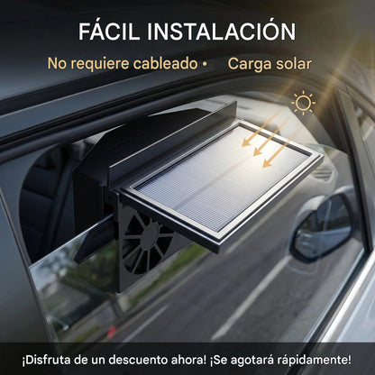 50% de descuento 🌀 Ventilador para coche con energía solar
