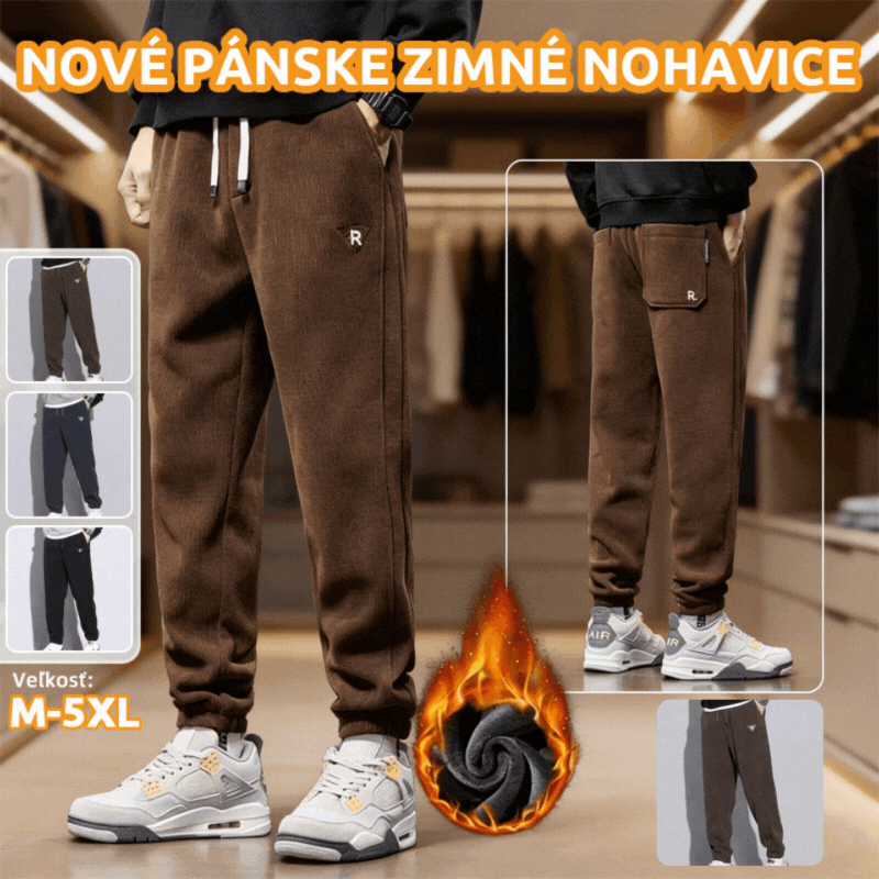 🔥【M-5XL】👖Nové zimní kalhoty pro muže, navíc sametové a silné manšestrové, teplé a ležérní pánské kalhoty