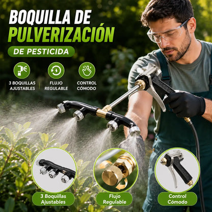 Nueva pistola pulverizadora de área amplia con niebla fina de cuatro cabezales en forma de abanico de acero inoxidable a prueba de óxido