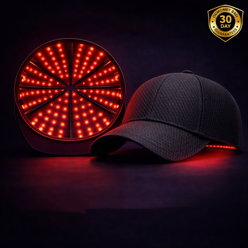 💯【70 perlas LED, con función de masaje】Gorro portátil para el crecimiento del cabello con luz roja y azul