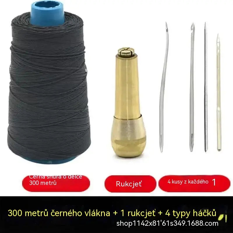 ✨Nyní sleva 50 %!✨ 5dílná sada šídla na šití kůže s voskovanou nití: nástroje pro ruční šití kůže.