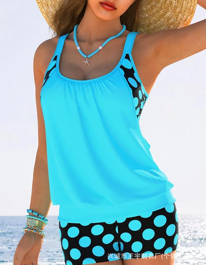 🏖️【S-4XL】Conjunto de traje de baño de lunares de talla grande para mujer, nuevo modelo 2026