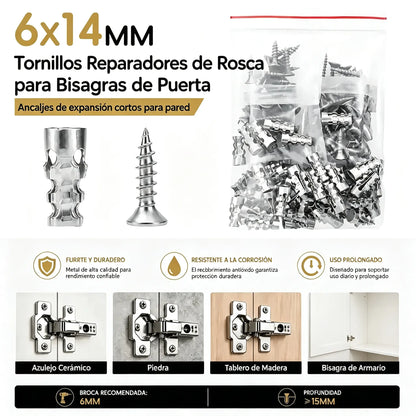 🛠️【100 pares】🔩 Kit de anclajes autoperforantes para paneles de yeso con tornillos 🧱 – Accesorios de montaje en pared fáciles de instalar