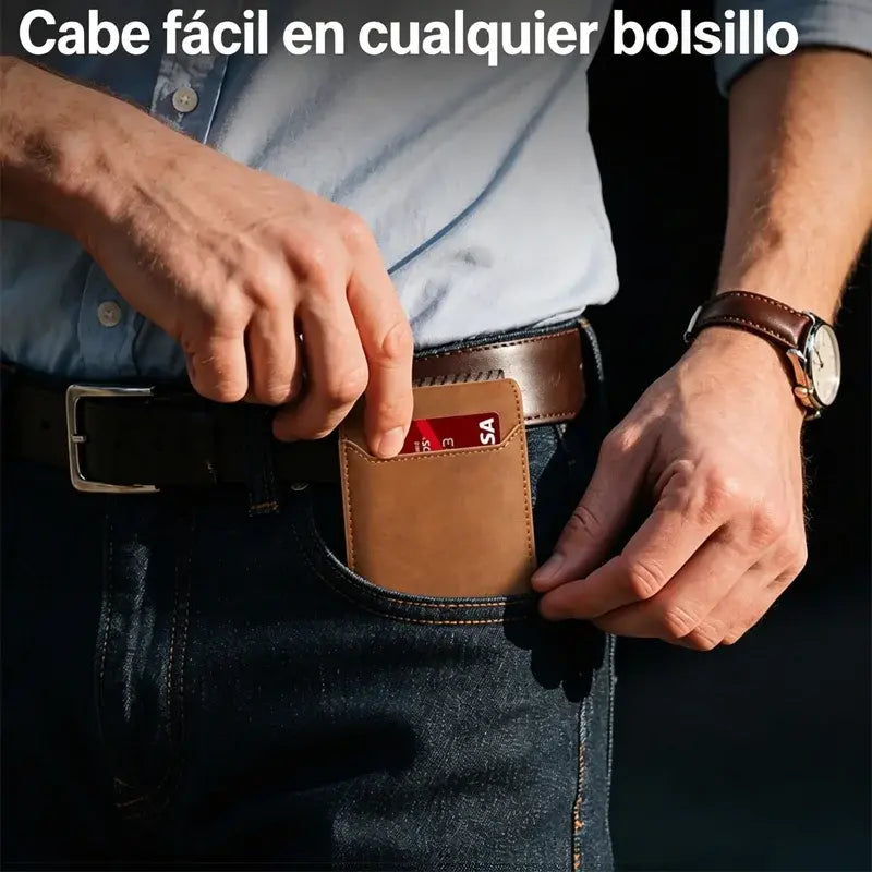 🖤 Cartera RFID de Fibra de Carbono para Hombre – Tarjetero Ultrafino con Clip para Billetes y Múltiples Ranuras