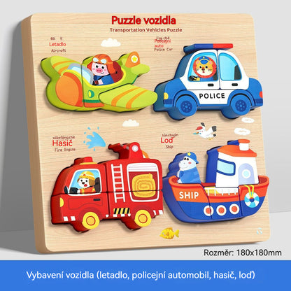 [4 piezas 24 euros] Rompecabezas 3D de madera Montessori para educación infantil
