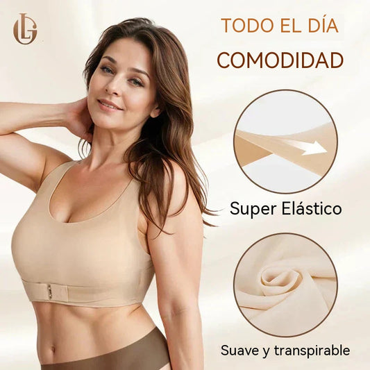 [2 piezas 28 euros]Sujetador postural sin aros con cierre frontal y espalda cruzada