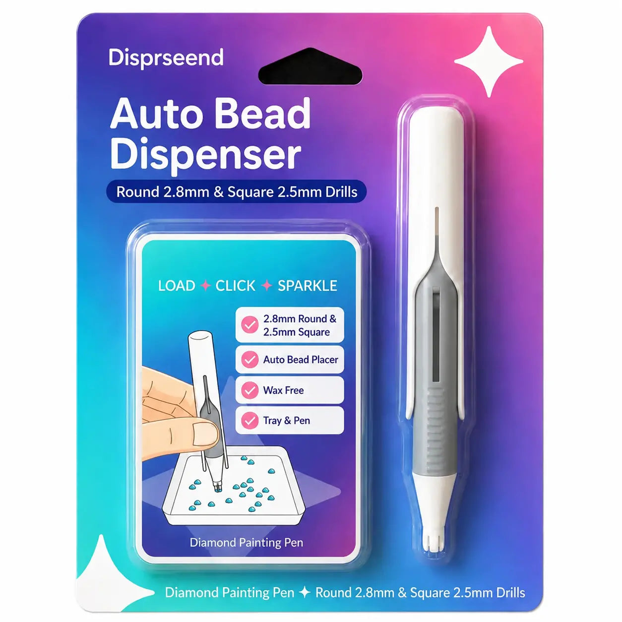 ⏰ Último día: 50 % de descuento – 💎 Set de bolígrafo dispensador automático y bandeja para Diamond Painting