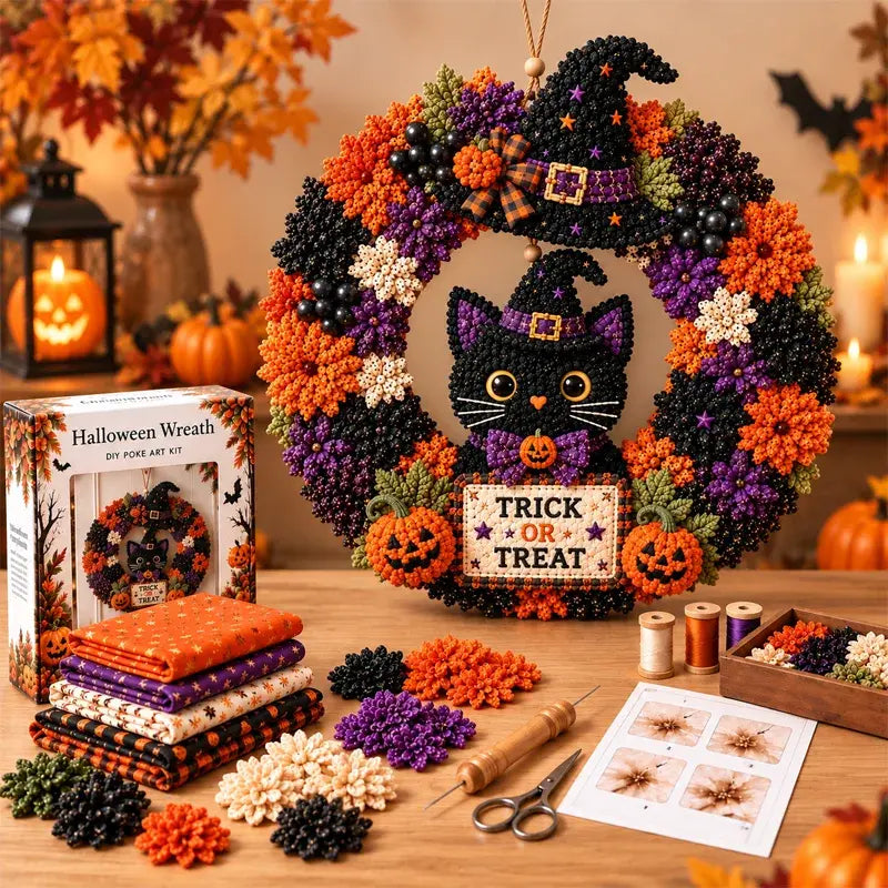 ⏰ POSLJEDNJI DAN! 50% POPUSTA ✨ Napravite božićni vijenac koji ćete s ponosom pokazati 🎄❤️ Komplet za izradu (3D tehnika umetanja tkanine) s uključenim podukama i vodičem.