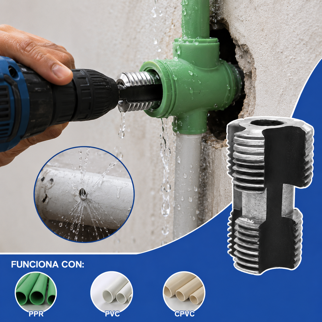 🛠️【Juego de herramientas para abrir roscas internas + orificios de roscas externas】⚙️🔩 Accesorio de Roscado para Tuberías de Agua