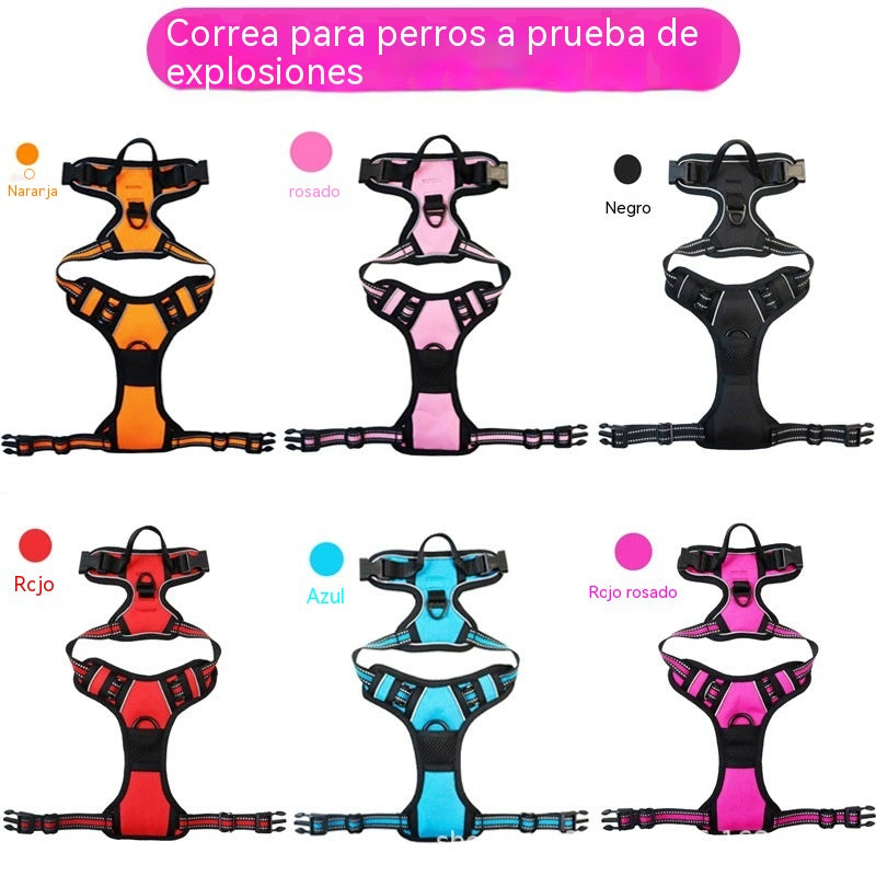 💥【Chaleco + cordón reflectante】Chaleco porta-correa para mascotas de 4 a 45 kg [con correa]