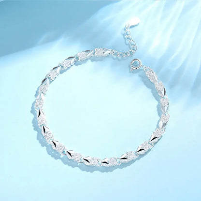 💖Új divatos 925 sterling ezüst női karkötő🍀