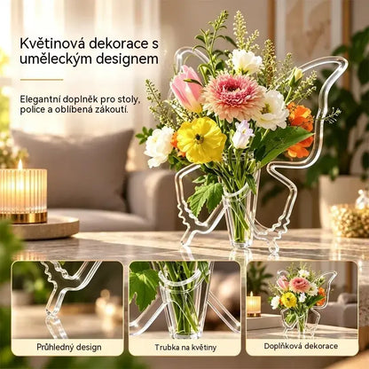 🦋 Průhledná hydroponická váza ve tvaru motýla | Kreativní dekorativní váza na stůl | Dekorace do domácnosti a obývacího pokoje ✨
