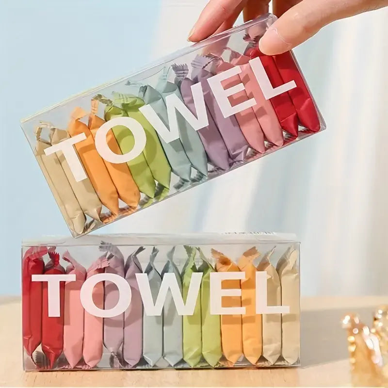 【2 cajas, 28 piezas】Toallas comprimidas desechables, toallas faciales de viaje portátiles, toallas de baño gruesas húmedas y secas, accesorios de viaje