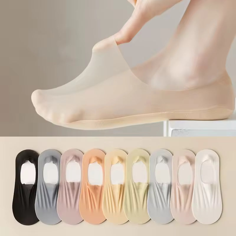 🧦【9 pares】 Calcetines de silicona antideslizantes, invisibles, superfinos y poco profundos para mujer