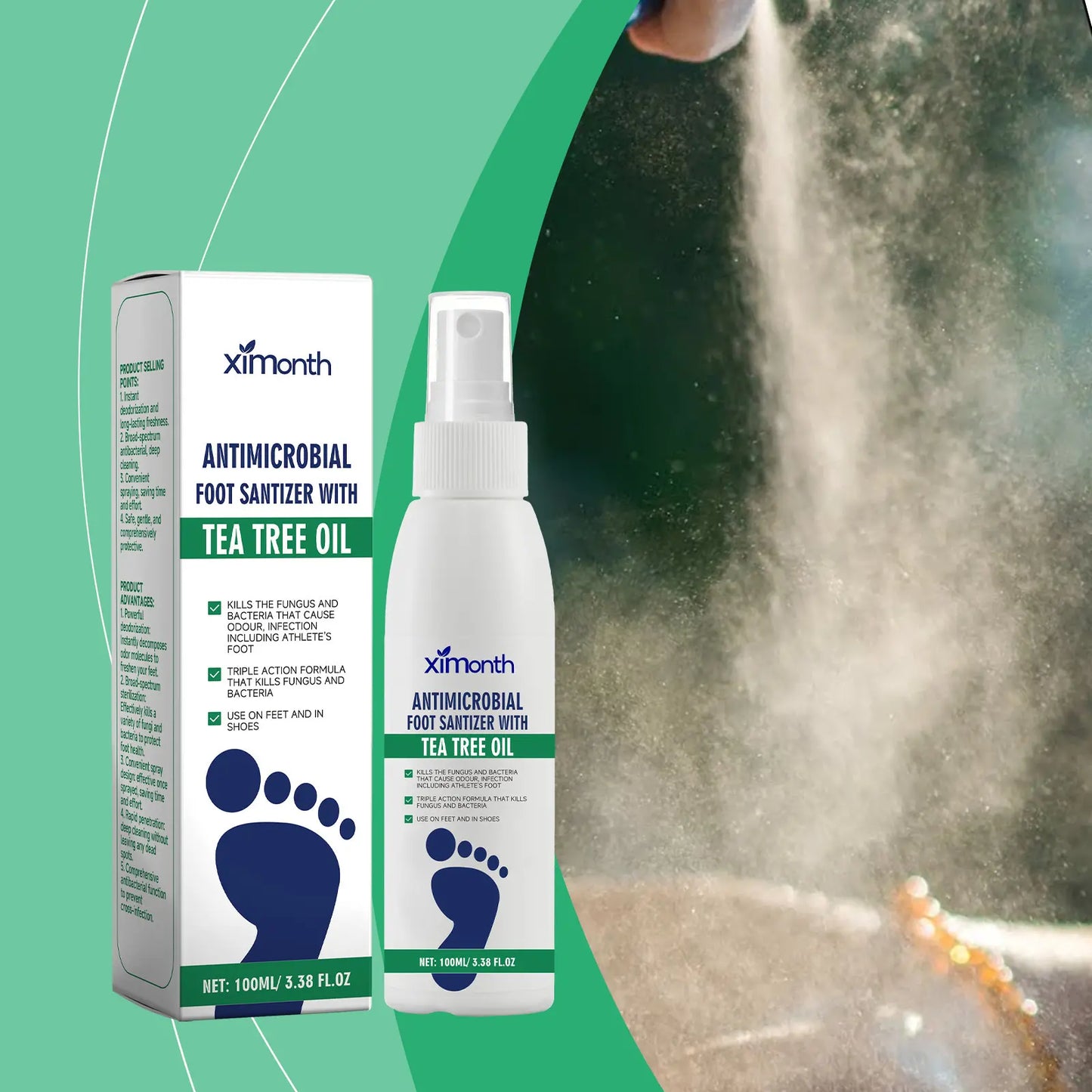 Producto para el cuidado de los pies, hidratante y perfumado.