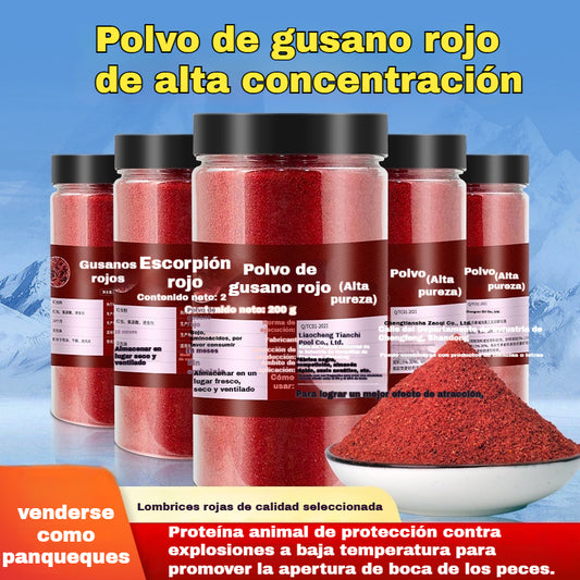 🎣🐟Polvo de larvas de mosquito altamente concentrado✅Su potente poder de penetración estimula los nervios de la mordida de los peces, lo que conduce a una mayor actividad de alimentación.