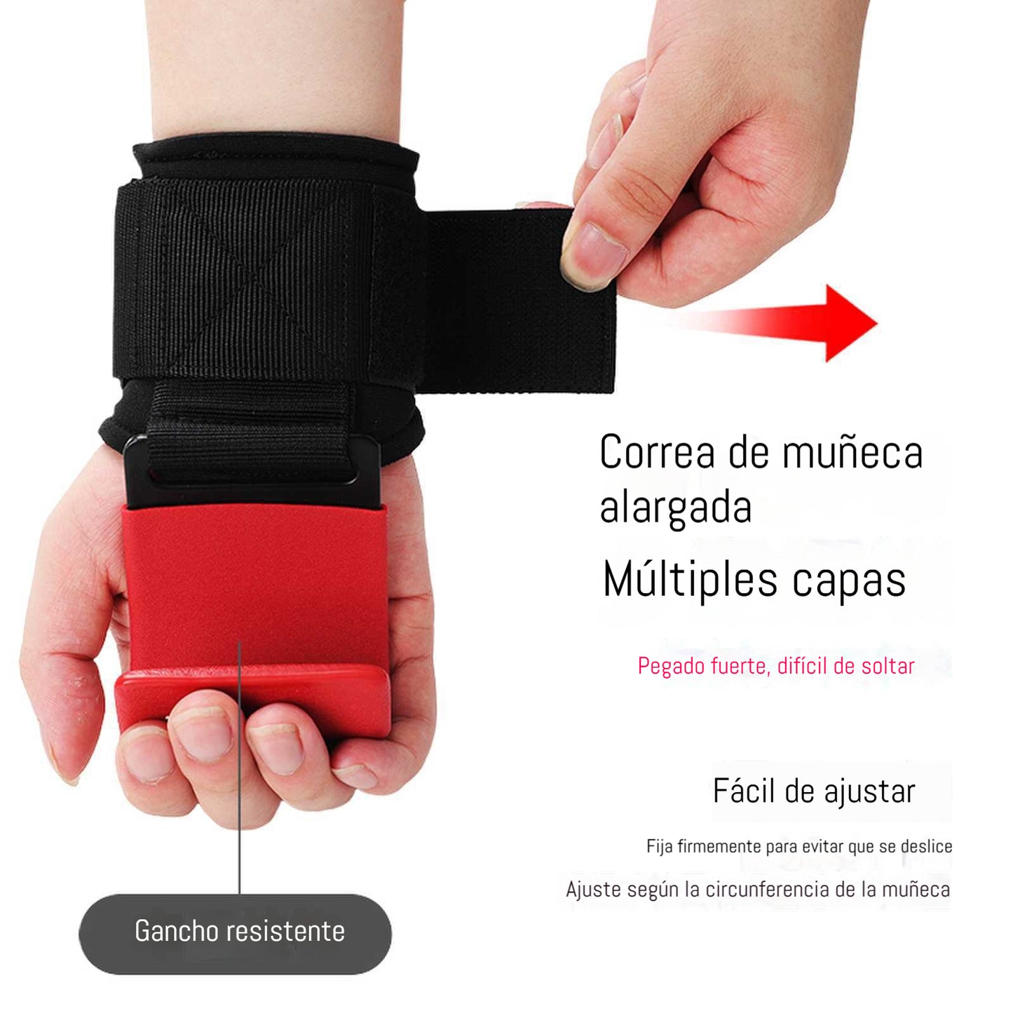 👍💪Soporte de muñeca con gancho para dominadas que evita resbalones.
