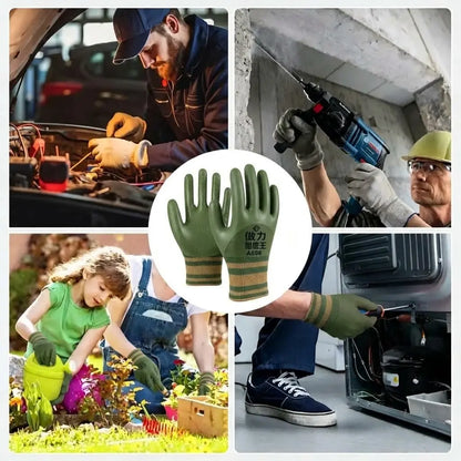 💥2 sada (10 párů) Sleva 50 % 🎁 Pogumované pracovní rukavice s úpletovou manžetou