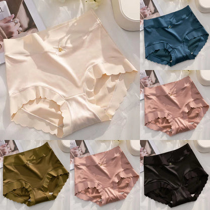 【6 piezas 27 euros】 Ropa interior de satén de seda suave, transpirable y elegante【40-75kg】