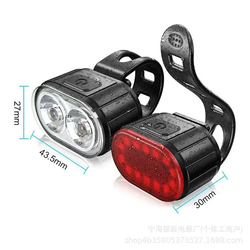 ⏰ Kit de luces recargables USB para bicicleta – PC de alta resistencia – Delantera + trasera para ciclismo