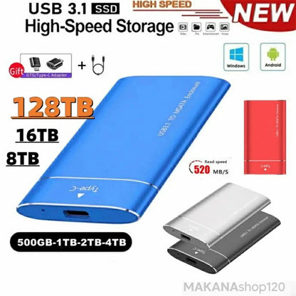 [64 TB] Disco duro portátil de estado sólido de capacidad ultra grande